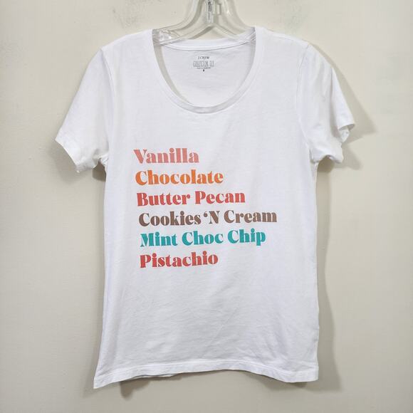 J. Crew collector tee colorful ice cream flavors short sleeve t-shirt woman sz S - Picture 1 of 6